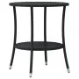 Kleiner Tisch und Stühle mit 3-teiligen schwarzen Kunststoff-Rattan-Kissen. von , Gartensets - Ref: Foro24-365678, Preis: 278...