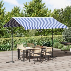 Toldo de pie tela y acero azul y blanco 300x300 cm by , Umbrellas - Ref: Foro24-368931, Price: 291,90 €, Discount: %