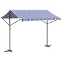 Toldo de pie tela y acero azul y blanco 300x300 cm de , Sombrillas - Ref: Foro24-368931, Precio: 291,33 €, Descuento: %