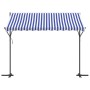 Toldo de pie tela y acero azul y blanco 300x300 cm de , Sombrillas - Ref: Foro24-368931, Precio: 291,33 €, Descuento: %