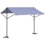 Toldo de pie tela y acero azul y blanco 300x300 cm de , Sombrillas - Ref: Foro24-368931, Precio: 291,33 €, Descuento: %