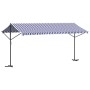 Toldo de pie tela y acero azul y blanco 500x300 cm de , Sombrillas - Ref: Foro24-368933, Precio: 278,07 €, Descuento: %