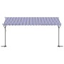 Toldo de pie tela y acero azul y blanco 500x300 cm de , Sombrillas - Ref: Foro24-368933, Precio: 278,07 €, Descuento: %