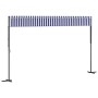 Toldo de pie tela y acero azul y blanco 500x300 cm de , Sombrillas - Ref: Foro24-368933, Precio: 278,07 €, Descuento: %