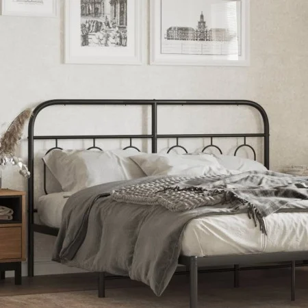 Cabecero de metal negro 150 cm de , Cabeceros y pies de cama - Ref: Foro24-377151, Precio: 42,89 €, Descuento: %