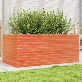 Jardinera de madera maciza de pino marrón cera 110x60x46 cm by , Pots and planters - Ref: Foro24-3282461, Price: 192,20 €, Di...