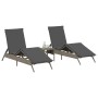 Tumbonas con mesita 2 unidades ratán sintético gris von , Liegen - Ref: Foro24-4002712, Preis: 277,91 €, Rabatt: %
