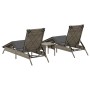 Tumbonas con mesita 2 unidades ratán sintético gris von , Liegen - Ref: Foro24-4002712, Preis: 277,91 €, Rabatt: %