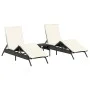 Tumbonas con mesita 2 unidades ratán sintético negro von , Liegen - Ref: Foro24-4002710, Preis: 267,88 €, Rabatt: %