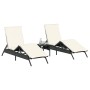 Tumbonas con mesita 2 unidades ratán sintético negro von , Liegen - Ref: Foro24-4002710, Preis: 272,50 €, Rabatt: %