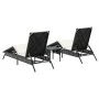 Tumbonas con mesita 2 unidades ratán sintético negro von , Liegen - Ref: Foro24-4002710, Preis: 267,88 €, Rabatt: %