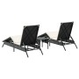 Tumbonas con mesita 2 unidades ratán sintético negro von , Liegen - Ref: Foro24-4002710, Preis: 272,50 €, Rabatt: %