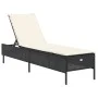 Tumbona con cojín ratán sintético negro de , Tumbonas - Ref: Foro24-4002719, Precio: 149,69 €, Descuento: %