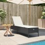 Tumbona con cojín ratán sintético negro by , Loungers - Ref: Foro24-4002719, Price: 152,50 €, Discount: %