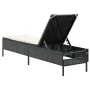 Tumbona con cojín ratán sintético negro de , Tumbonas - Ref: Foro24-4002719, Precio: 149,69 €, Descuento: %