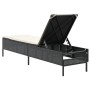 Tumbona con cojín ratán sintético negro by , Loungers - Ref: Foro24-4002719, Price: 152,50 €, Discount: %