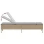 Tumbona con cojín y mesita ratán sintético beige de , Tumbonas - Ref: Foro24-4002731, Precio: 168,19 €, Descuento: %