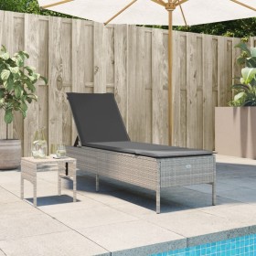 Tumbona con cojín y mesita ratán sintético gris claro von , Liegen - Ref: Foro24-4002733, Preis: 177,10 €, Rabatt: %