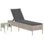 Tumbona con cojín y mesita ratán sintético gris claro von , Liegen - Ref: Foro24-4002733, Preis: 174,08 €, Rabatt: %