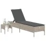 Tumbona con cojín y mesita ratán sintético gris claro von , Liegen - Ref: Foro24-4002733, Preis: 174,08 €, Rabatt: %