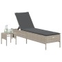 Tumbona con cojín y mesita ratán sintético gris claro von , Liegen - Ref: Foro24-4002733, Preis: 177,10 €, Rabatt: %