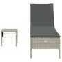 Tumbona con cojín y mesita ratán sintético gris claro von , Liegen - Ref: Foro24-4002733, Preis: 174,08 €, Rabatt: %