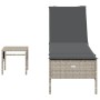 Tumbona con cojín y mesita ratán sintético gris claro von , Liegen - Ref: Foro24-4002733, Preis: 177,10 €, Rabatt: %