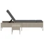 Tumbona con cojín y mesita ratán sintético gris claro von , Liegen - Ref: Foro24-4002733, Preis: 174,08 €, Rabatt: %