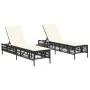Tumbonas con mesita 2 unidades ratán sintético negro von , Liegen - Ref: Foro24-4002746, Preis: 265,95 €, Rabatt: %