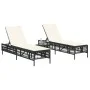 Tumbonas con mesita 2 unidades ratán sintético negro von , Liegen - Ref: Foro24-4002746, Preis: 265,95 €, Rabatt: %