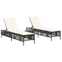 Tumbonas con mesita 2 unidades ratán sintético negro by , Loungers - Ref: Foro24-4002746, Price: 272,08 €, Discount: %
