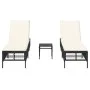 Tumbonas con mesita 2 unidades ratán sintético negro von , Liegen - Ref: Foro24-4002746, Preis: 265,95 €, Rabatt: %