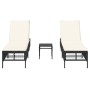 Tumbonas con mesita 2 unidades ratán sintético negro by , Loungers - Ref: Foro24-4002746, Price: 272,08 €, Discount: %
