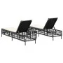 Tumbonas con mesita 2 unidades ratán sintético negro von , Liegen - Ref: Foro24-4002746, Preis: 265,95 €, Rabatt: %