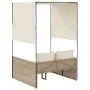 Doppel-Liegestuhl mit Dach und Vorhängen aus synthetischem Rattan in Beige. von , Liegen - Ref: Foro24-4002759, Preis: 229,68...
