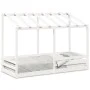 Cama infantil con techo madera maciza pino blanca 90x190 cm de , Camas y somieres - Ref: Foro24-847007, Precio: 127,55 €, Des...