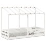 Kinderbett mit massivem Dach aus weißem Kiefernholz 90x190 cm. von , Betten und Lattenroste - Ref: Foro24-847007, Preis: 128,...
