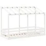 Cama infantil con techo madera maciza pino blanca 90x190 cm de , Camas y somieres - Ref: Foro24-847007, Precio: 127,55 €, Des...
