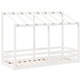 Kinderbett mit massivem Dach aus weißem Kiefernholz 90x190 cm. von , Betten und Lattenroste - Ref: Foro24-847007, Preis: 128,...