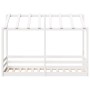 Kinderbett mit massivem Dach aus weißem Kiefernholz 90x190 cm. von , Betten und Lattenroste - Ref: Foro24-847007, Preis: 128,...