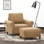 Armchair with brown velvet footstool 60 cm by , Sofas - Ref: Foro24-3201212, Price: 218,14 €, Discount: %