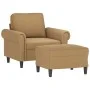 Armchair with brown velvet footstool 60 cm by , Sofas - Ref: Foro24-3201212, Price: 218,14 €, Discount: %