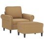Sillón con taburete terciopelo marrón 60 cm de , Sofás - Ref: Foro24-3201212, Precio: 222,04 €, Descuento: %