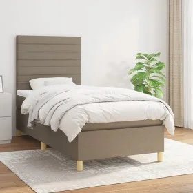 Box spring bed with gray taupe fabric mattress 90x190 cm by , Beds and slatted bases - Ref: Foro24-3142381, Price: 349,23 €, ...