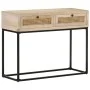 Massivholz-Konsolentisch aus Mangoholz und natürlicher Rohrkanne, 100x35x76 cm. von vidaXL, Seitentische - Ref: Foro24-323512...