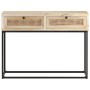 Massivholz-Konsolentisch aus Mangoholz und natürlicher Rohrkanne, 100x35x76 cm. von vidaXL, Seitentische - Ref: Foro24-323512...