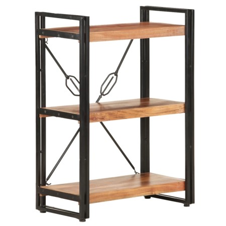 Estantería de 3 niveles de madera maciza de acacia 60x30x80 cm by , Bookcases and shelves - Ref: Foro24-320613, Price: 122,36...