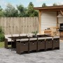 Garden dining set 11 pieces with brown synthetic rattan cushions by , Garden sets - Ref: Foro24-3210573, Price: 974,87 €, Dis...