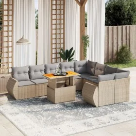 Set Gartensofas mit beigen Kissen 10 Stück synthetisches Rattan von , Gartensets - Ref: Foro24-3272354, Preis: 672,61 €, Raba...