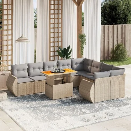 Set Gartensofas mit beigen Kissen 10 Stück synthetisches Rattan von , Gartensets - Ref: Foro24-3272354, Preis: 672,61 €, Raba...